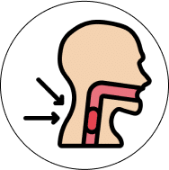Food getting stuck in the oesophagus.