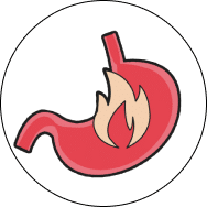 Acid reflux into the esophagus